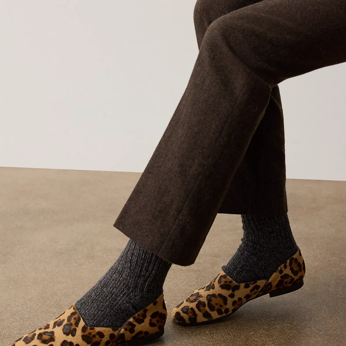 Bronwen Leopard-Print Haircalf Slipper by Ralph Lauren Collection