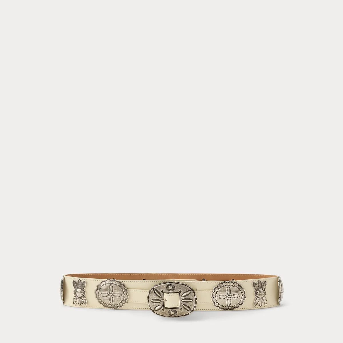 Vachetta Leather Cast Concho Belt by Ralph Lauren Collection