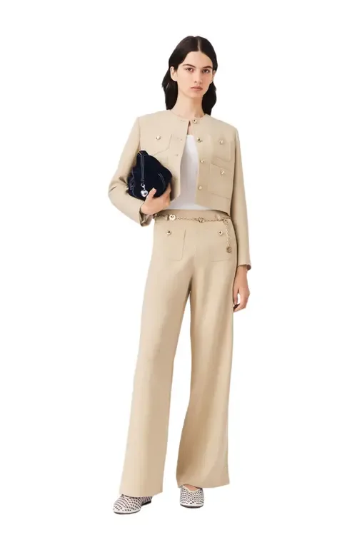 Linen Blend Suit Trousers by maje