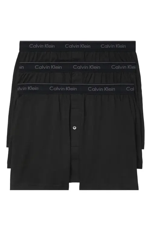 3-Pack Knit Cotton Boxers by Calvin Klein