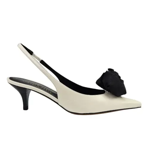 Madison Maison x Roberto Festa Istinya Flower Leather Slingback Kitten Heel by Madison Maison