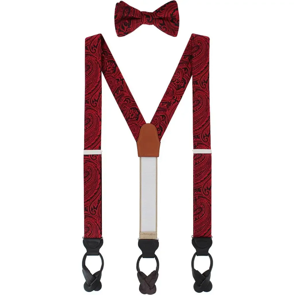 Sobee Paisley Silk Brace and Bow Tie Set by Trafalgar