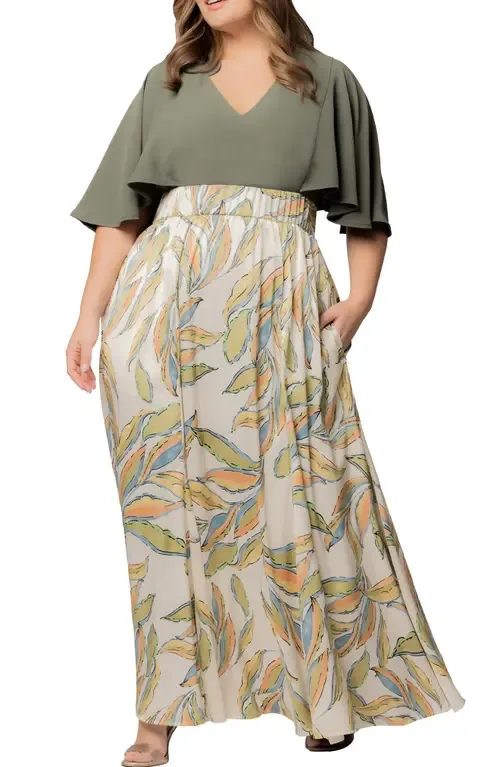 Avisa Flutter Sleeve Maxi Dress by Kiyonna