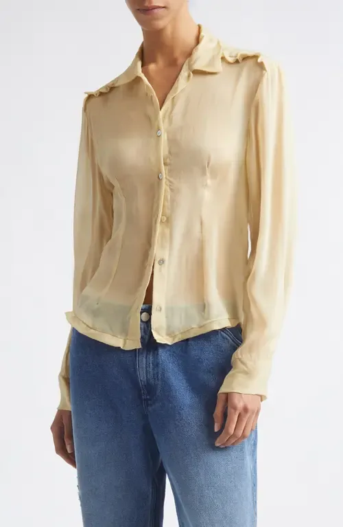 Eralda Sheer Silk Button-Up Shirt by Paloma Wool