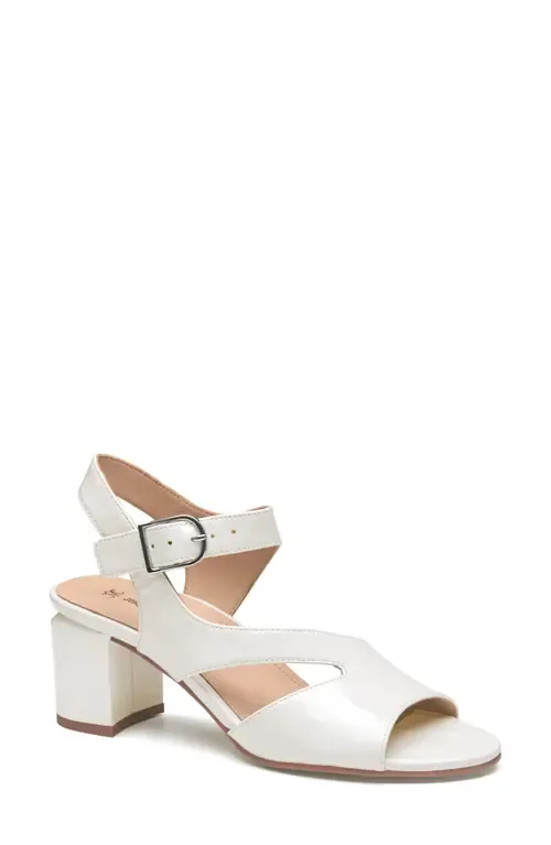 Samantha Slingback Sandal in White Patent Leather by Johnston & Murphy