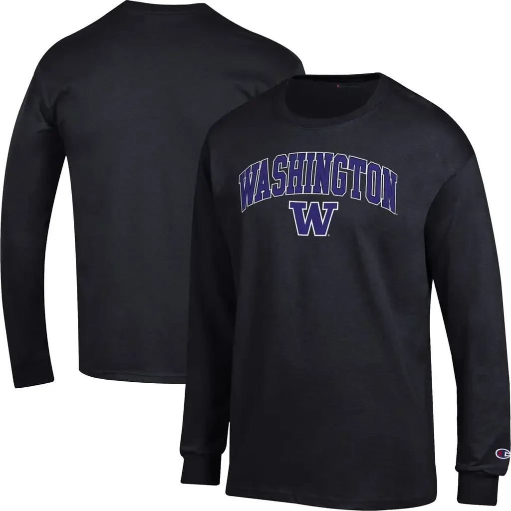 Champion Washington Huskies Arch Over Logo Long Sleeve T-Shirt by Champion