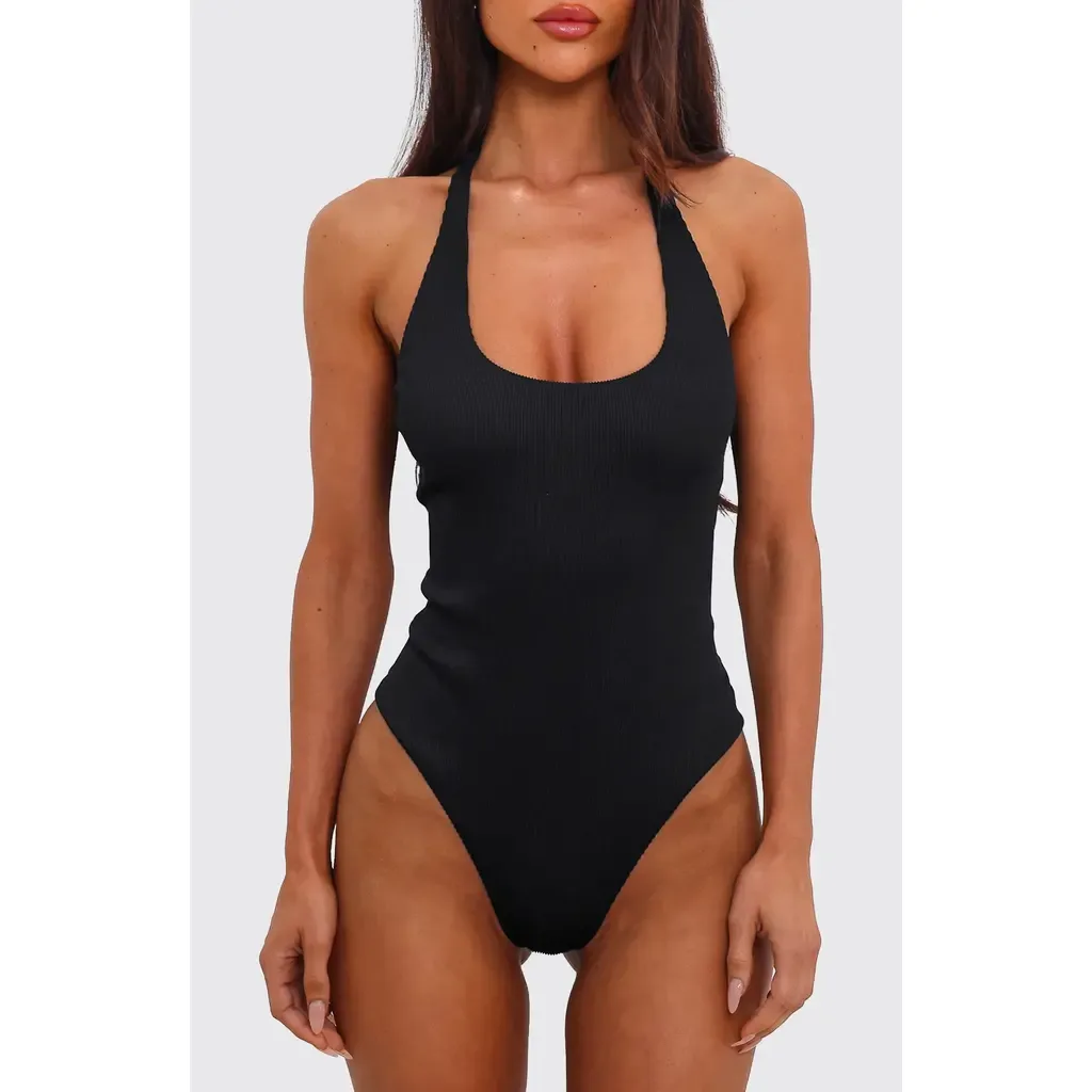 Scoop Neck Halter Cheeky One-Piece Swimsuit by Kulani Kinis