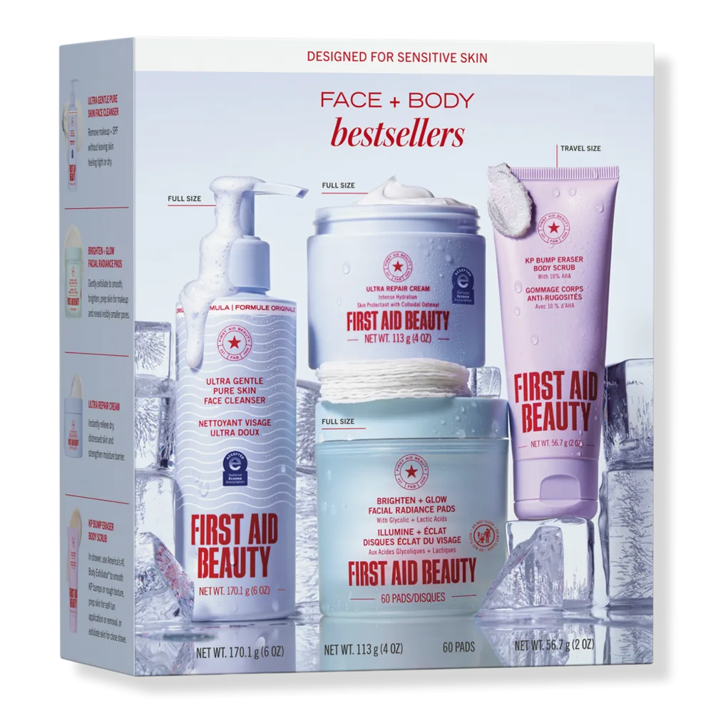 Face and Body Bestsellers Full Size Skincare Value Set by First Aid Beauty