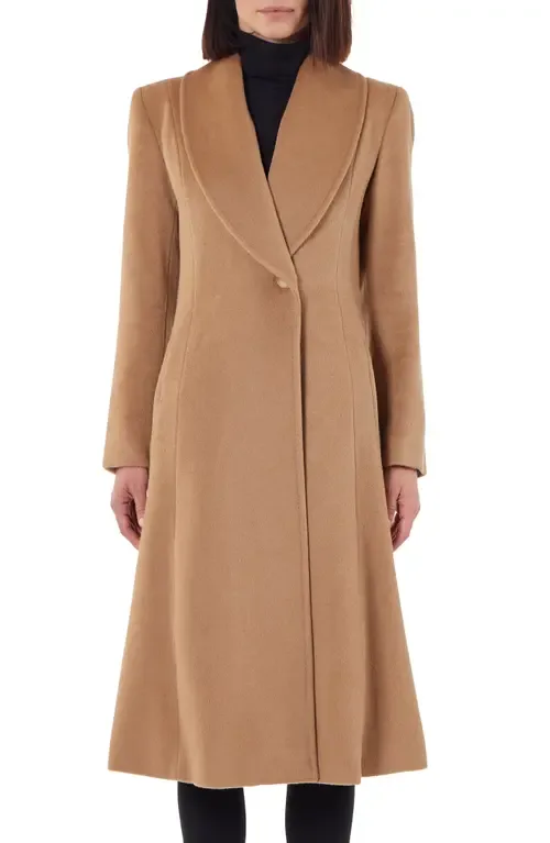 Shawl Collar Camel Hair Princess Coat by Sofia Cashmere