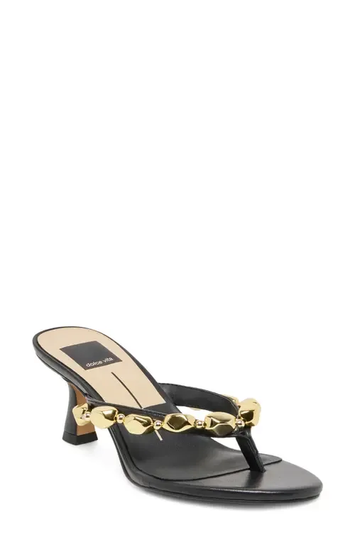 Daksie Flip Flop in Black Leather