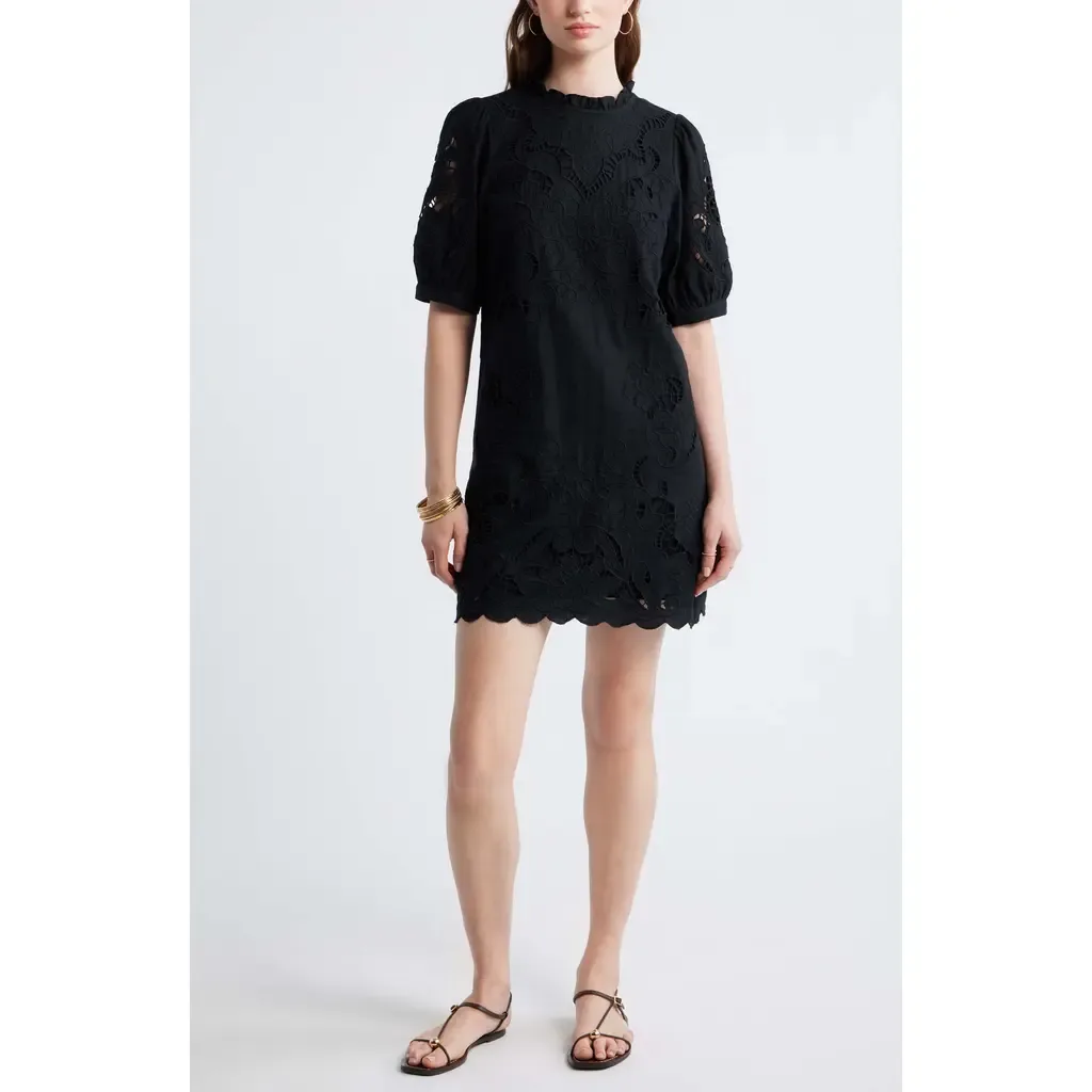 Cutwork Embroidery Minidress by Treasure & Bond