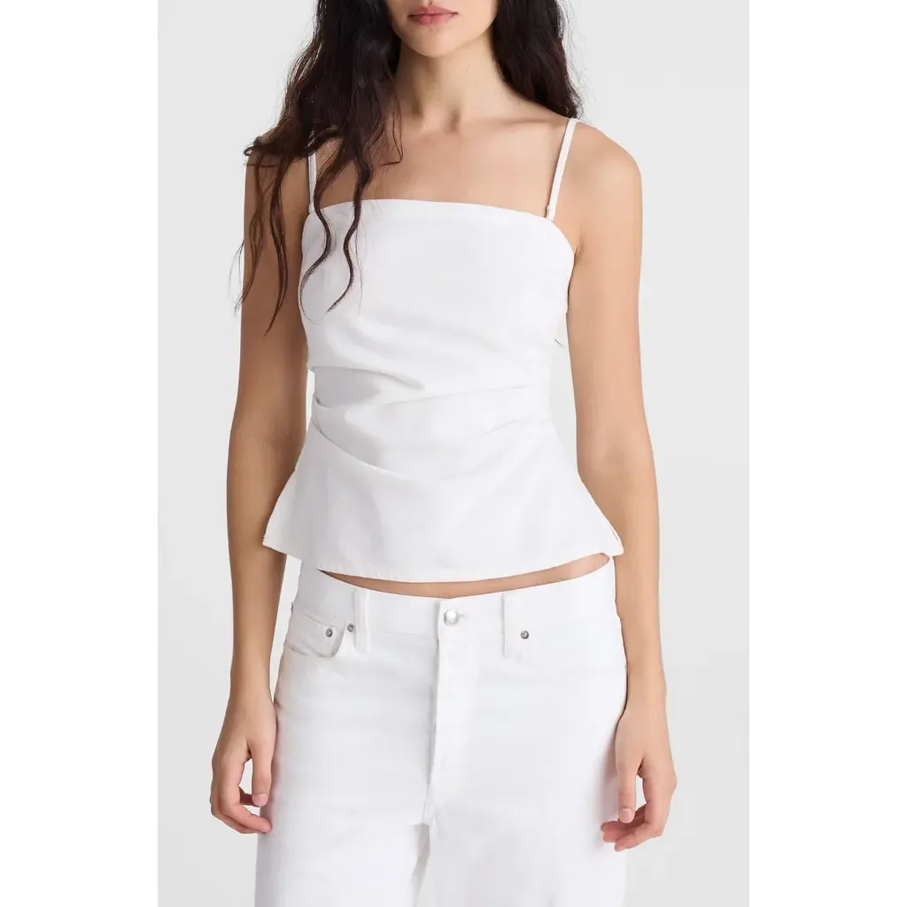 Ruched Square Neck Denim Tank by Madewell