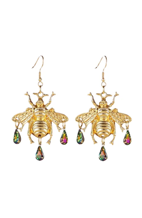 Vintage Cicada Gem Earrings