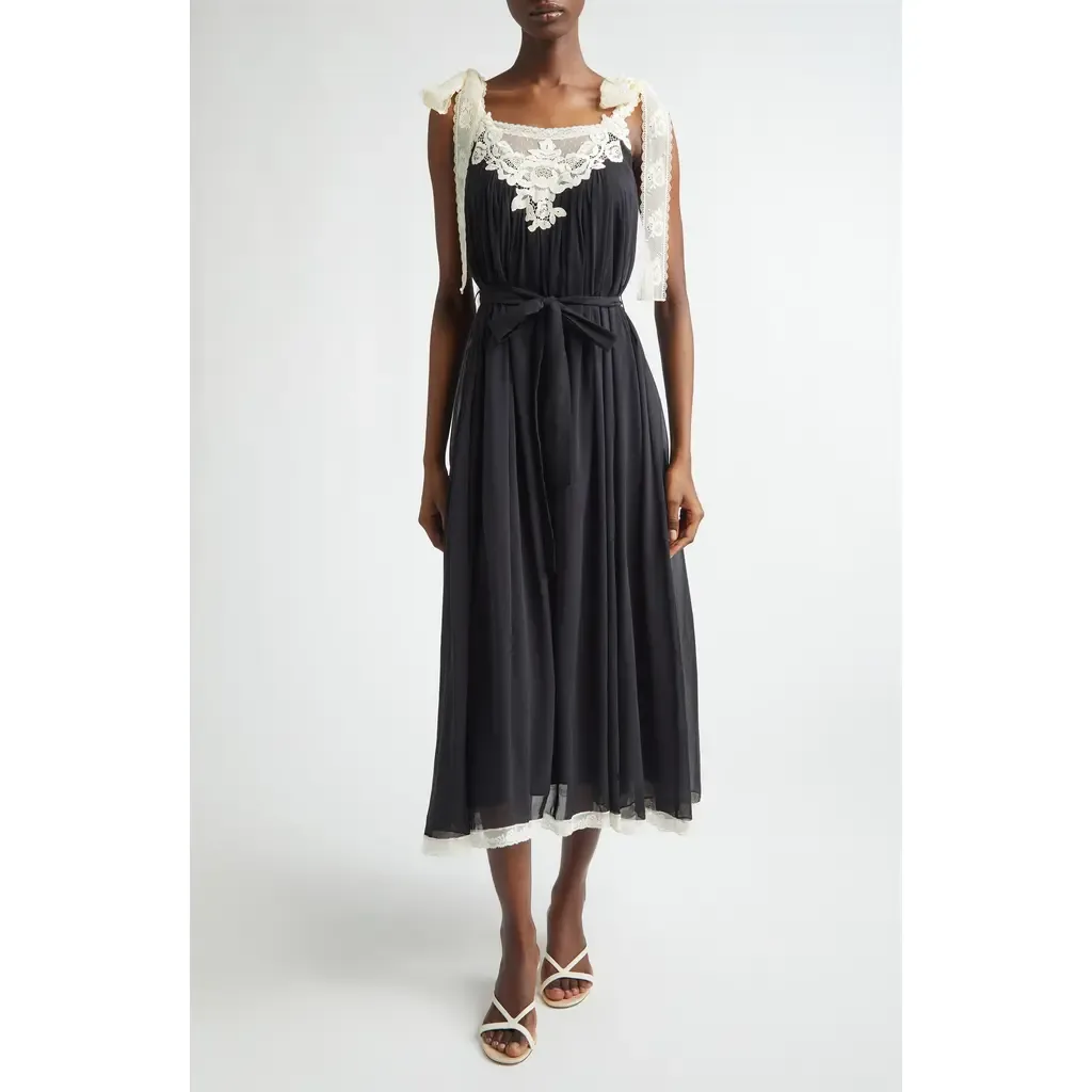 Roselight Lace Trim Cotton & Silk Slipdress by Zimmermann