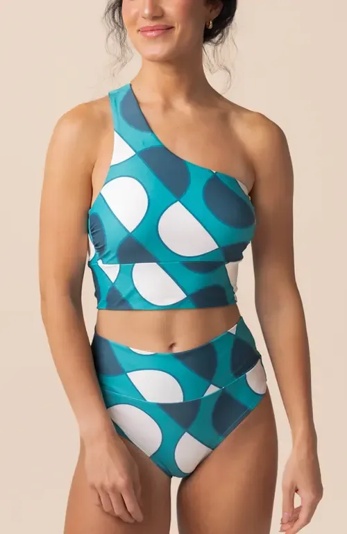 One Shoulder Crop Swim Top by Nani