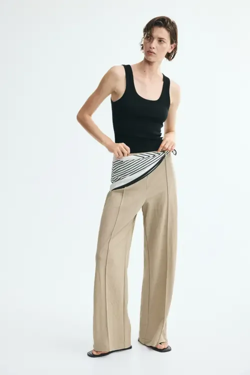 Scarf-Detail Pants
