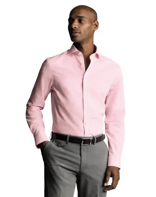 Non-Iron Poplin Bengal Stripe Shirt by Charles Tyrwhitt