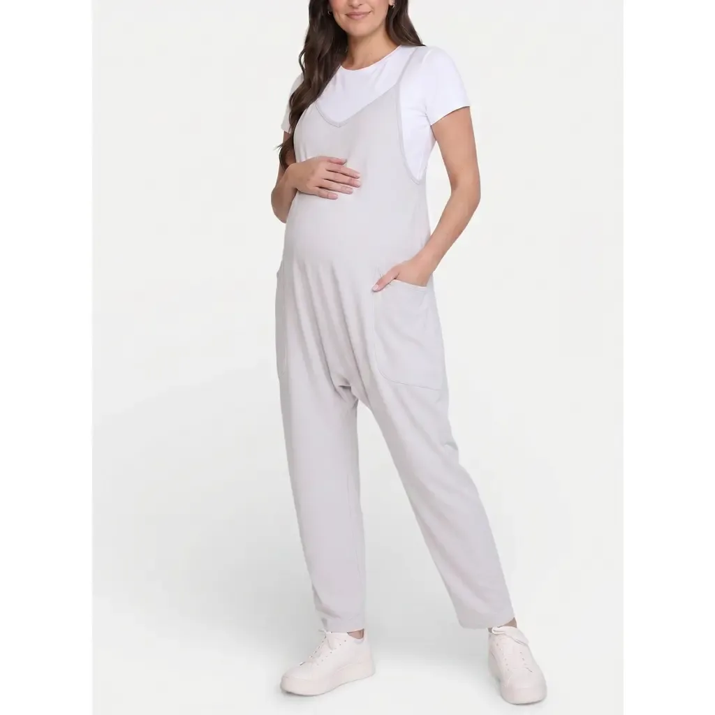 Sleeveless Relaxed Fit Maternity Jumpsuit in Cheetah Print by MOTHERHOOD MATERNITY