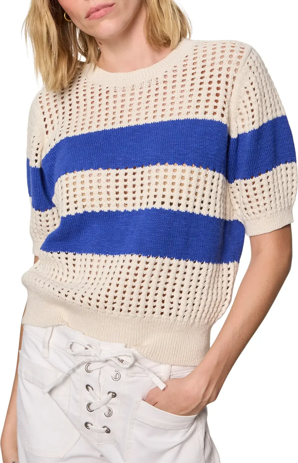 Beachside Openwork Stripe Sweater
