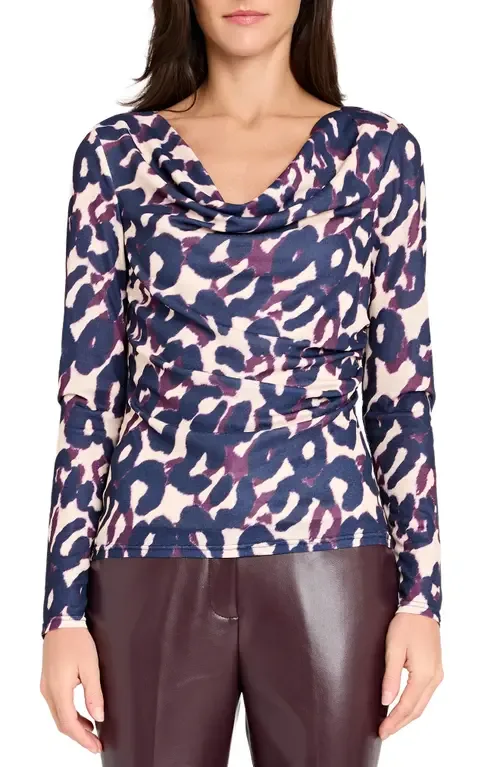 Abstract Print Cowl Neck Top by Tahari ASL