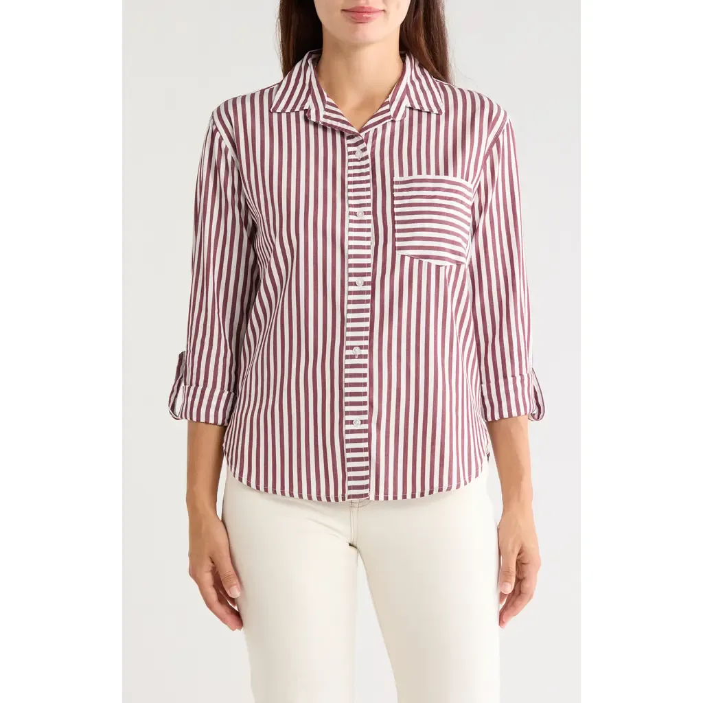 Carson Stripe Button-Up Shirt by beachlunchlounge
