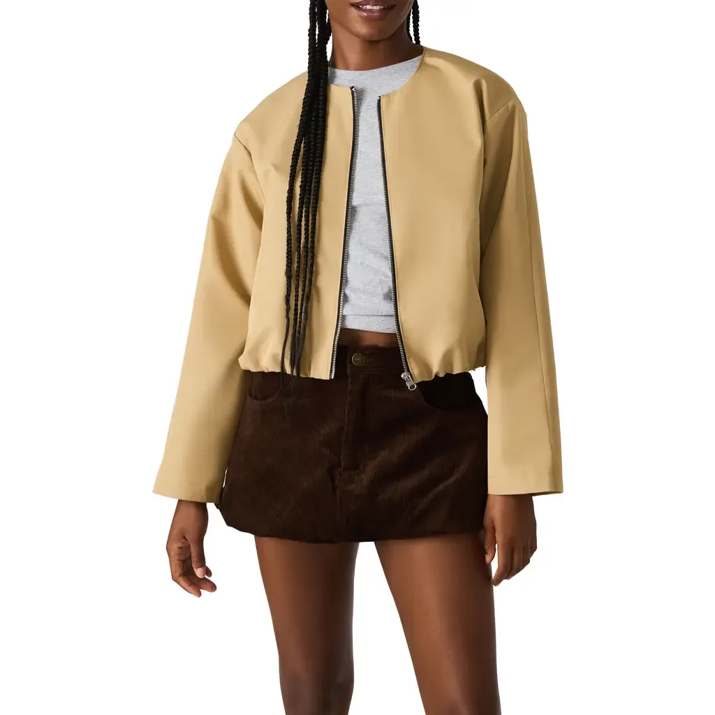 Heidi Cotton Blend Jacket with Removable Hood by Steve Madden