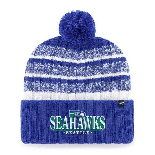 '47 Royal Seattle Seahawks Region Cuffed Knit Hat with Pom by '47