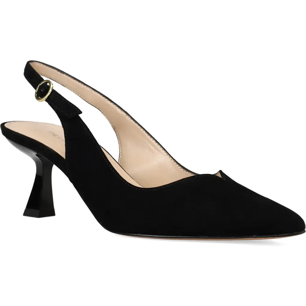 Janah Slingback Pointed Toe Pump in Black Suede by Pelle Moda