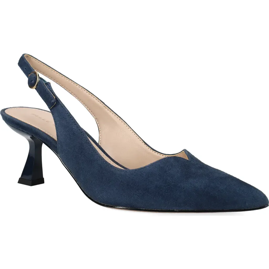 Janah Slingback Pointed Toe Pump in Black Suede