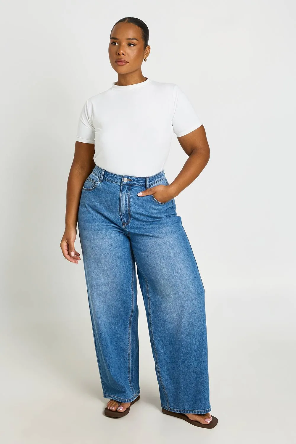 Waist Loose Fit Skater Jean by boohoo
