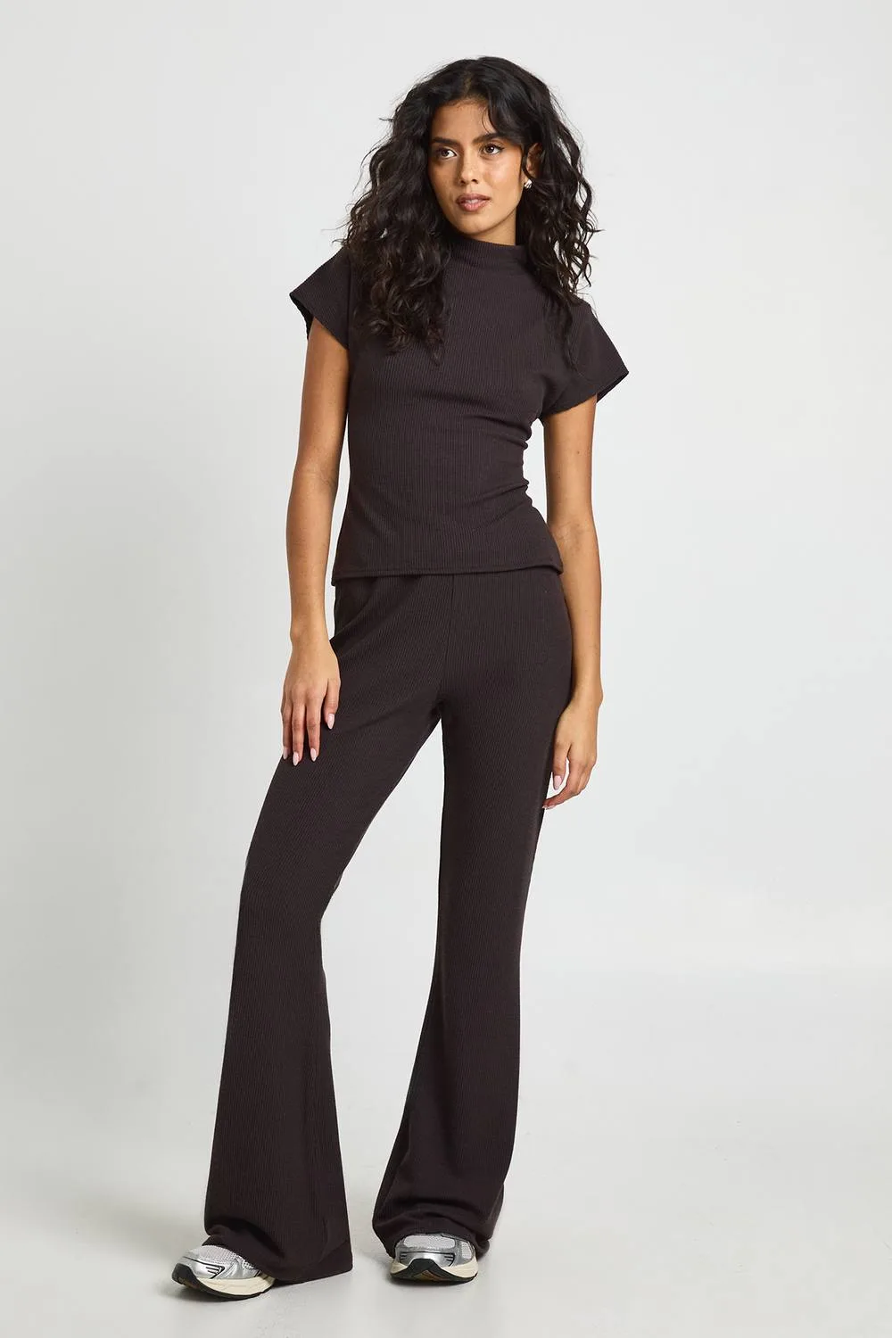Crinkle Textured High Neck Cap Sleeve Trouser Co Ord by boohoo
