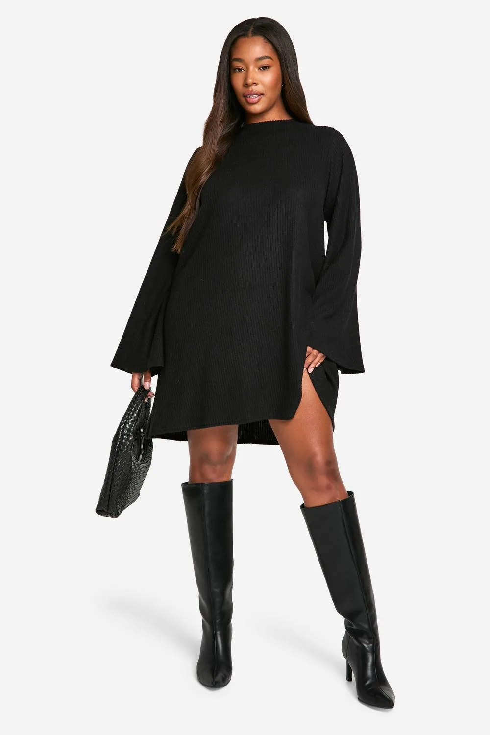 Soft Rib Tie Back Smock Dress