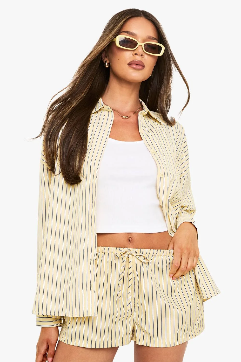Stripe Relaxed Fit Shirt by boohoo