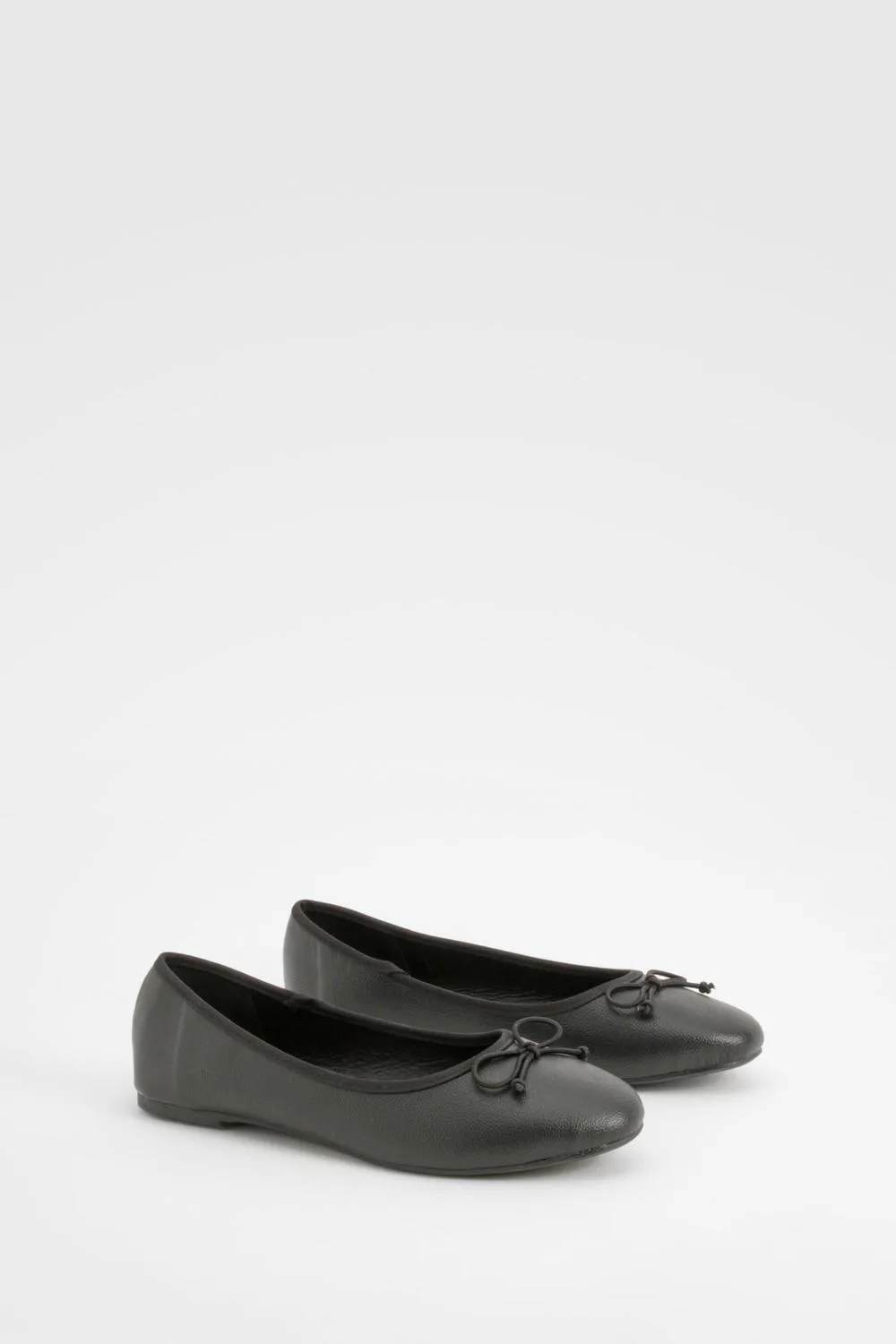 Wide Fit Bow Detail Ballets Shoe by boohoo