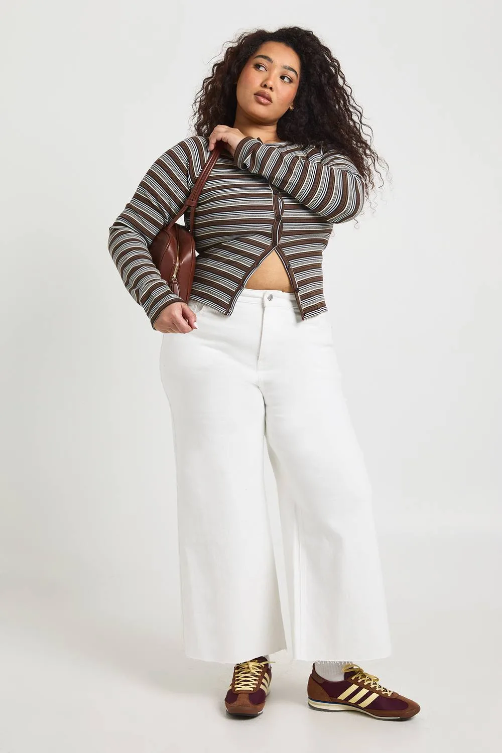 The Plus High Waist Cropped Wide Leg Jean by boohoo