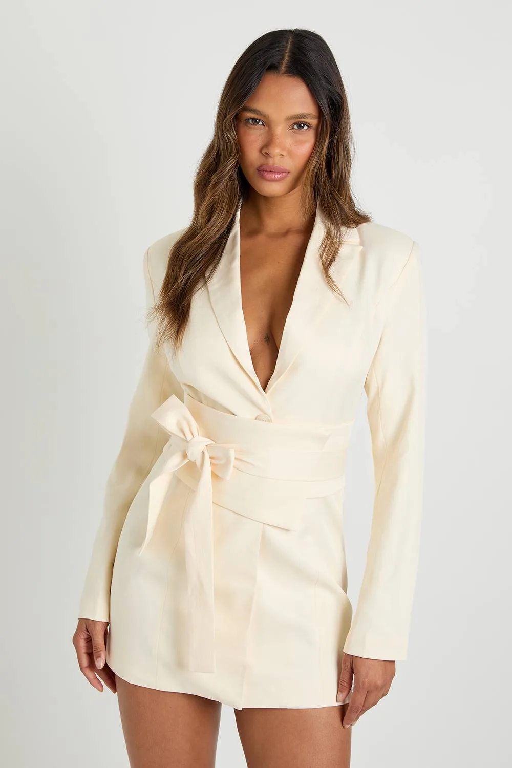 Tailored Belt Detail Blazer Dress