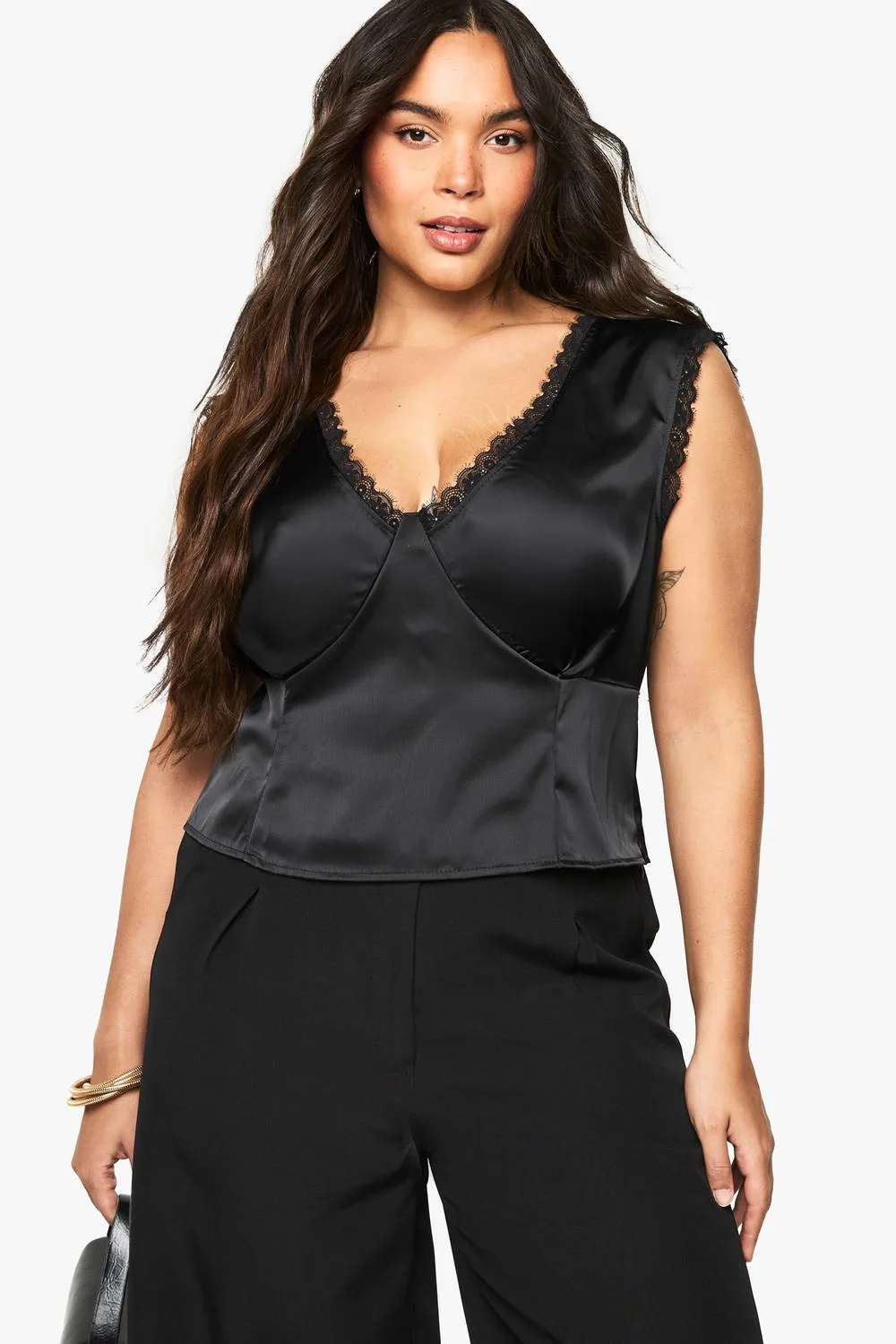 Bust Detail Tie Strap Top by boohoo