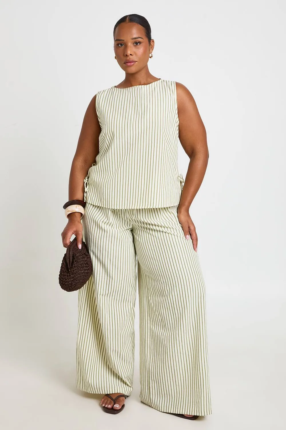 Stripe Drawstring Waist Trouser