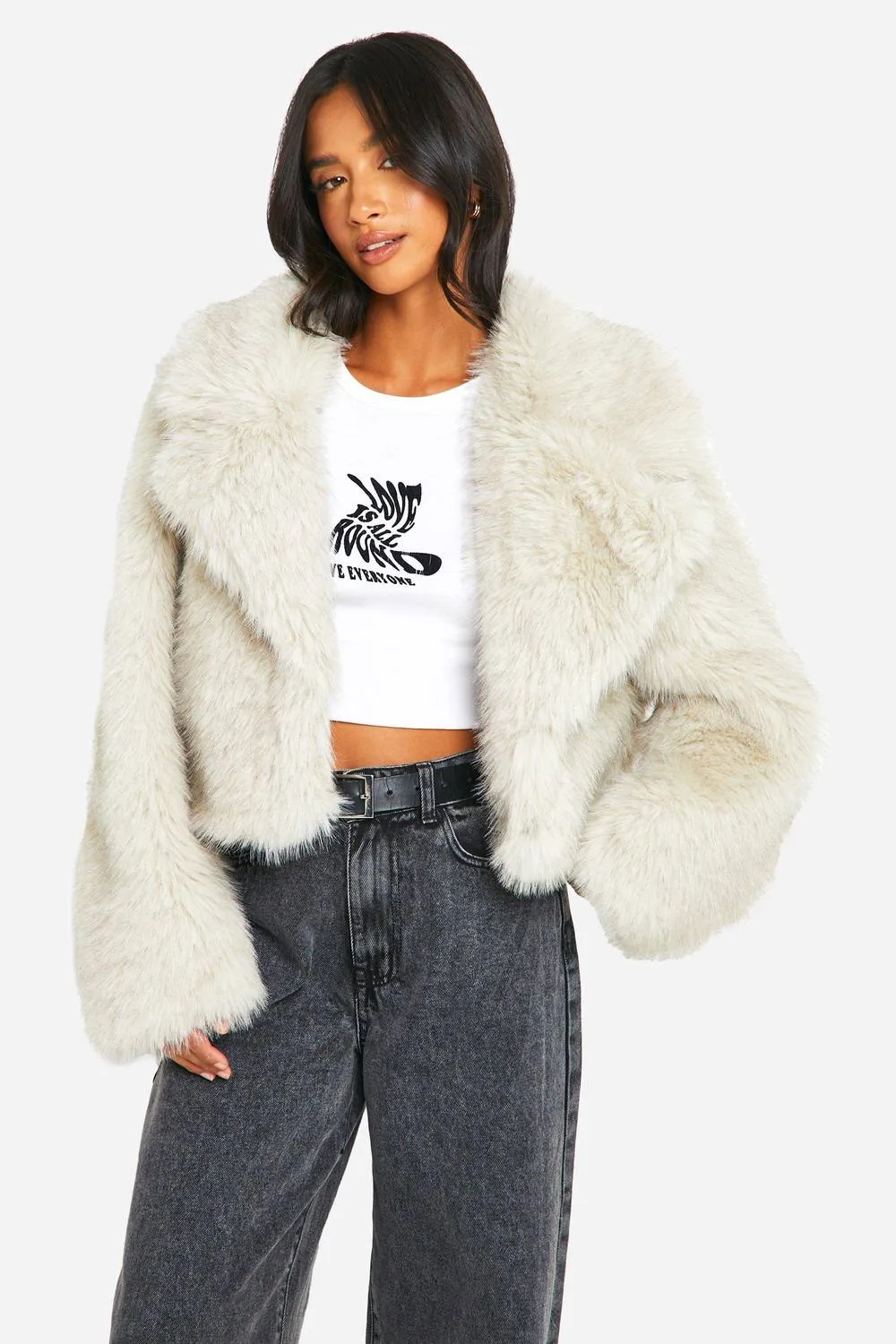 Vintage Look Faux Fur Coat by boohoo