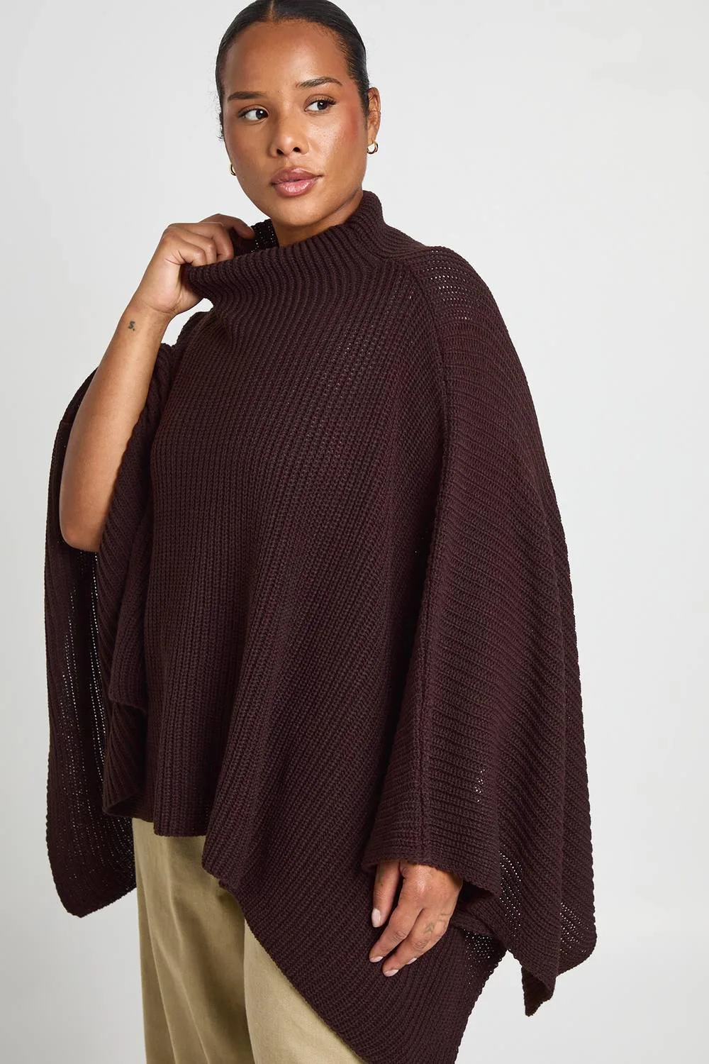 Knitted Cape Detail Jumper by boohoo