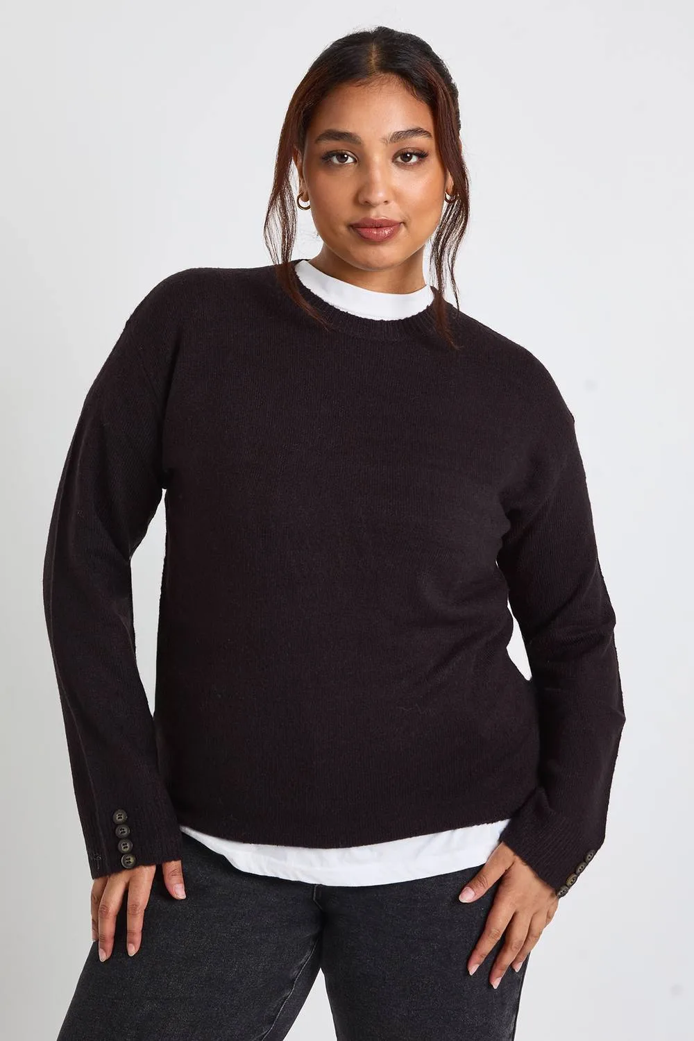 Crew Neck Knit Jumper & Wide Leg Trouser Set by boohoo