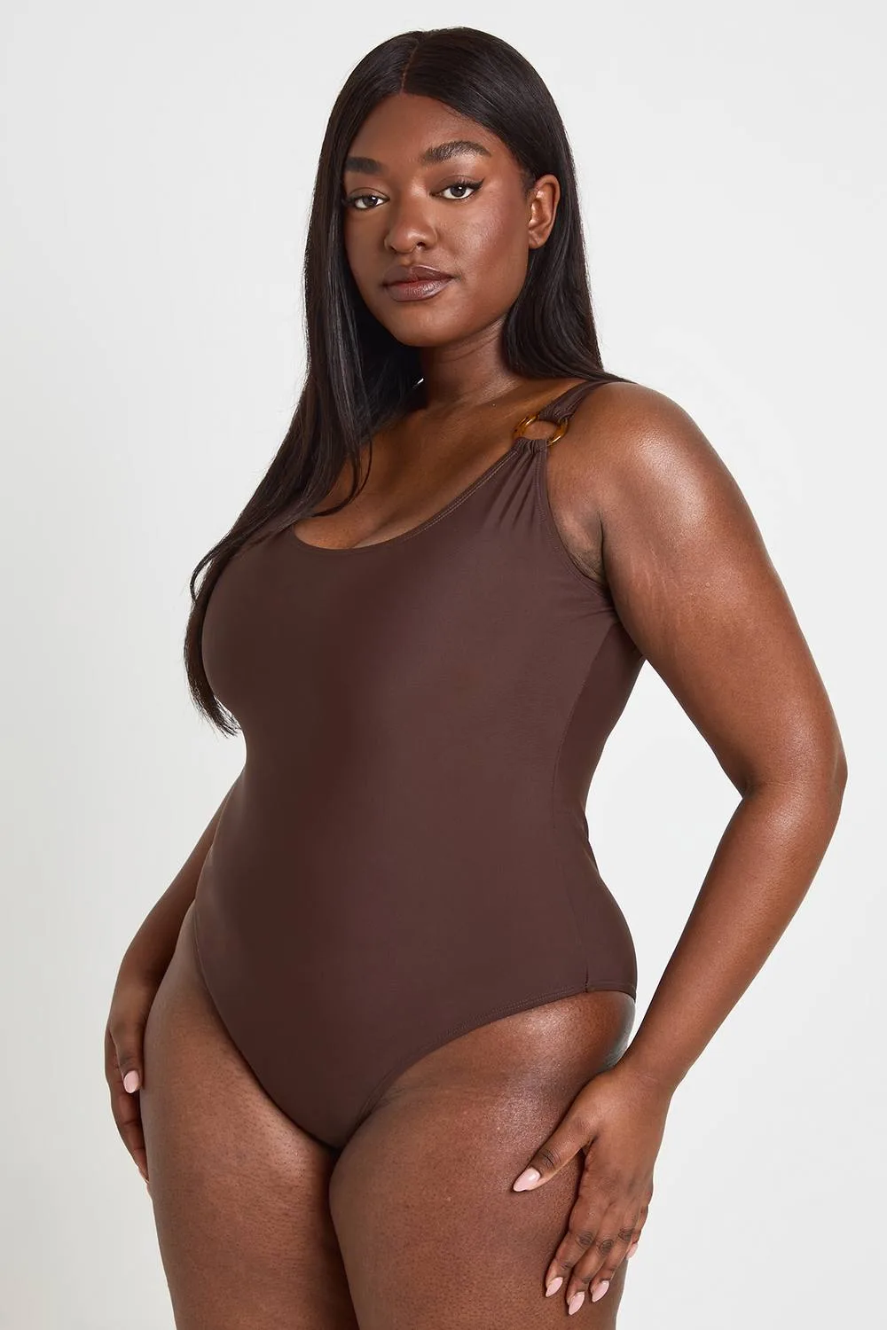 Trim Detail Scoop Neck Swimsuit by boohoo