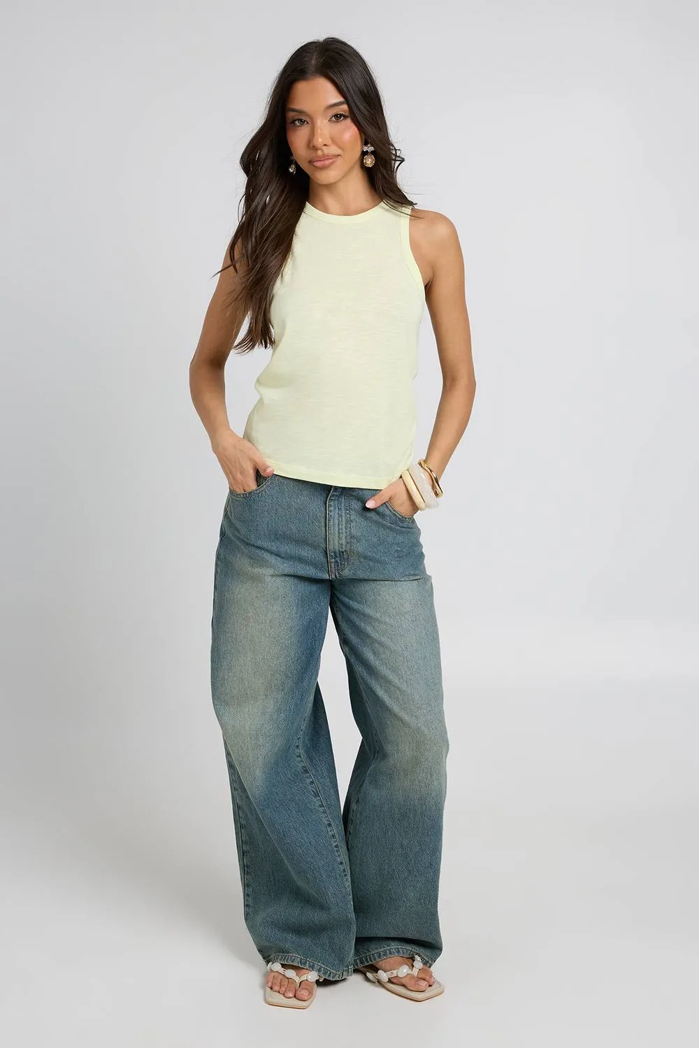 Slub Racer Vest by boohoo