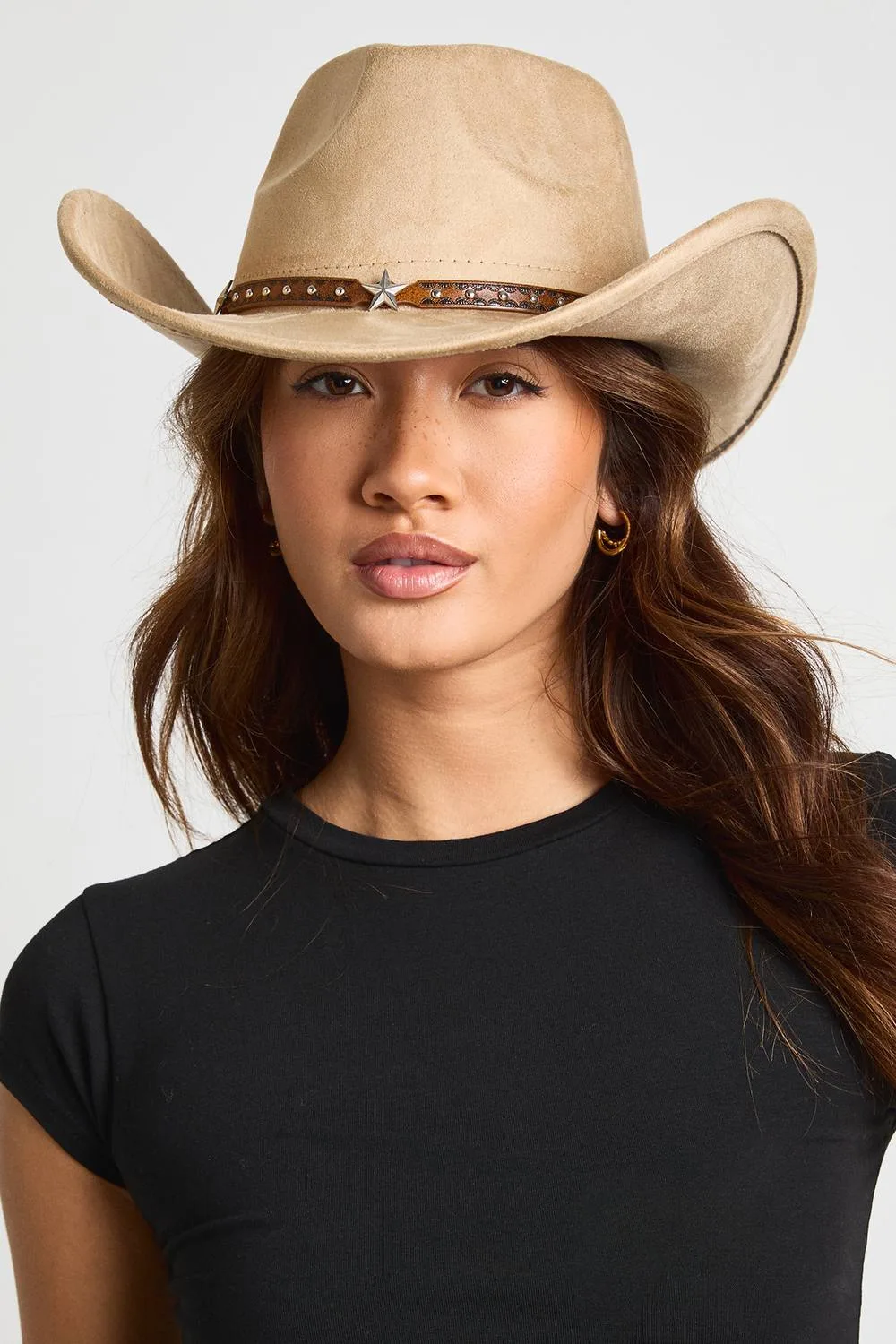 Star Trim Western Cowboy Hat by boohoo