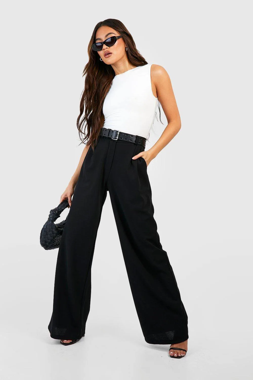Slouch Fit Dad Trousers by boohoo
