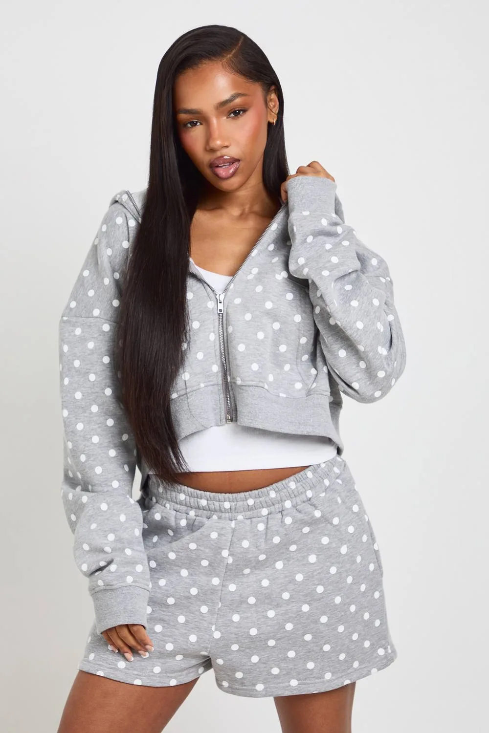 Polka Dot High Waist Sweat Short