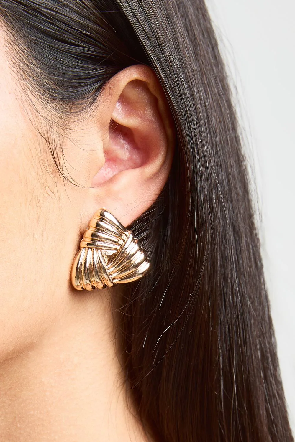 Oversized Textured Knot Stud Earrings by boohoo