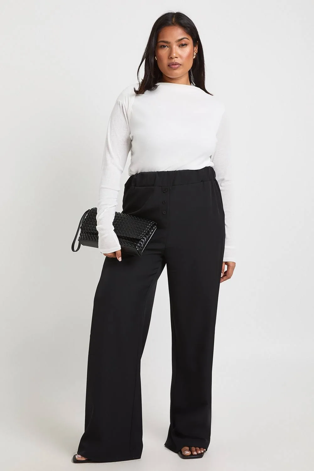 Woven Pocket Button Down Elasticated Waist Trouser by boohoo
