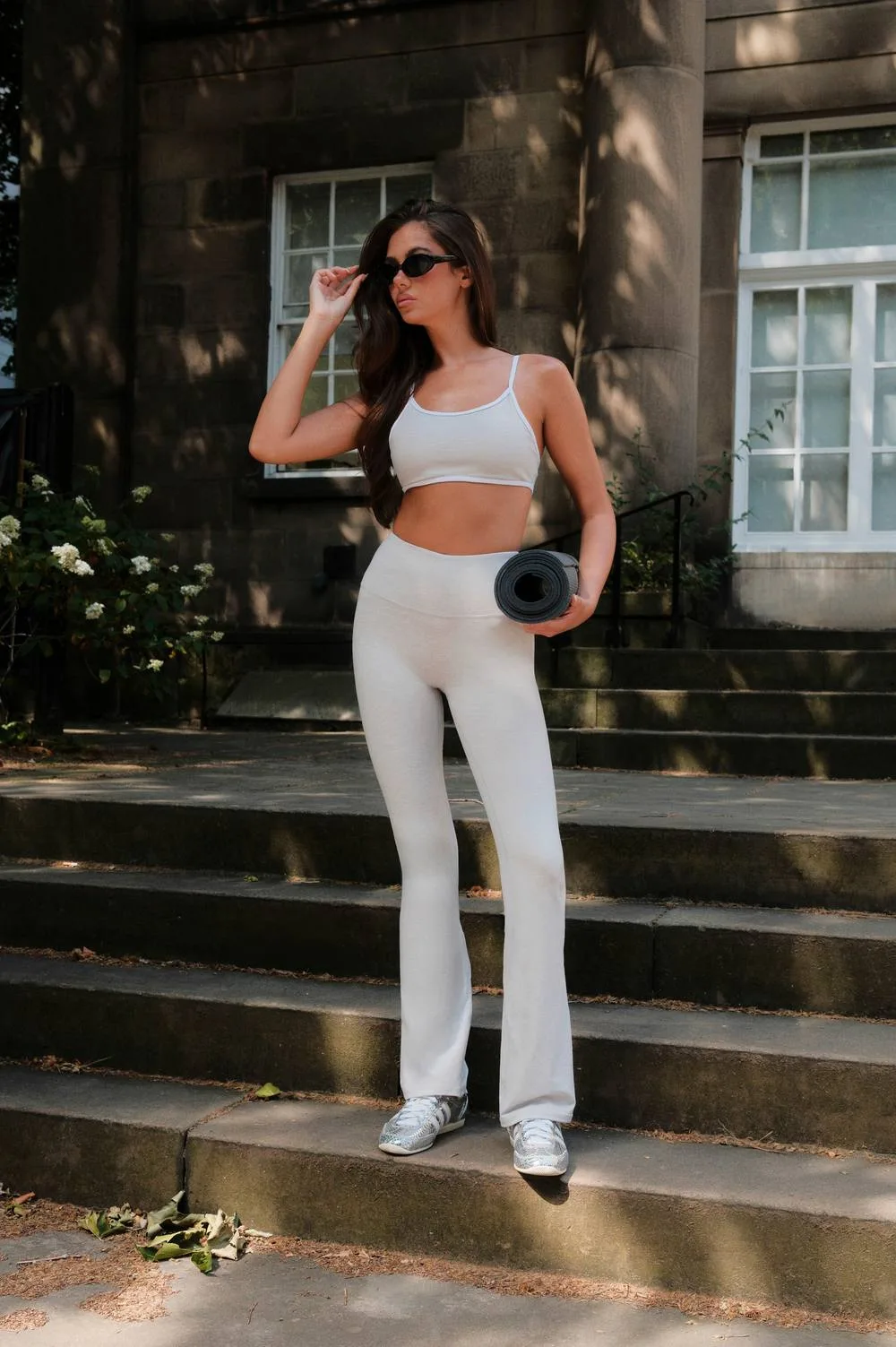 Marl Flare Legging Pants by DSGN Studio