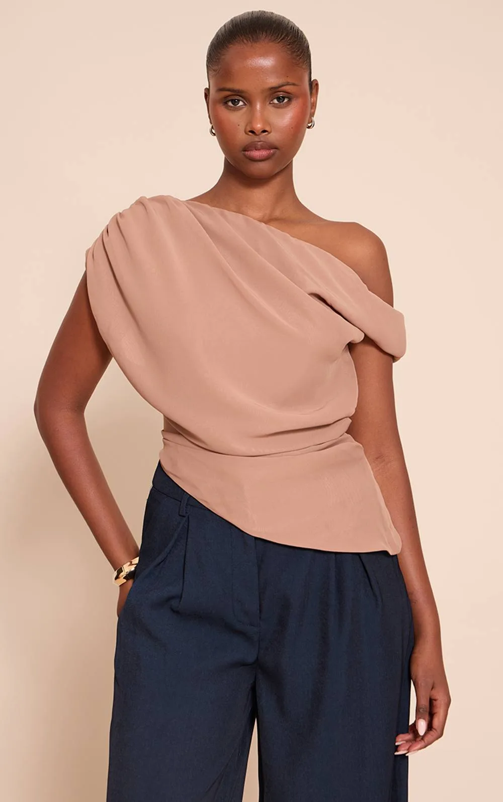 Chiffon Asymmetric Drapey Long Top